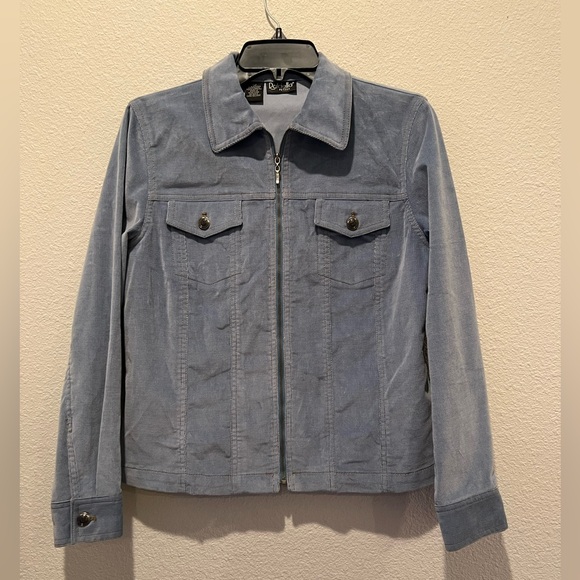 Light Blue Corduroy Trucker’s Jacket Full Zip Women’s Size 10P Rafaella - Picture 1 of 9